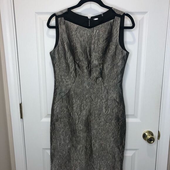 NWT Elie Tahari sleeveless sheath silver midi dress, size 6 - Picture 2 of 14